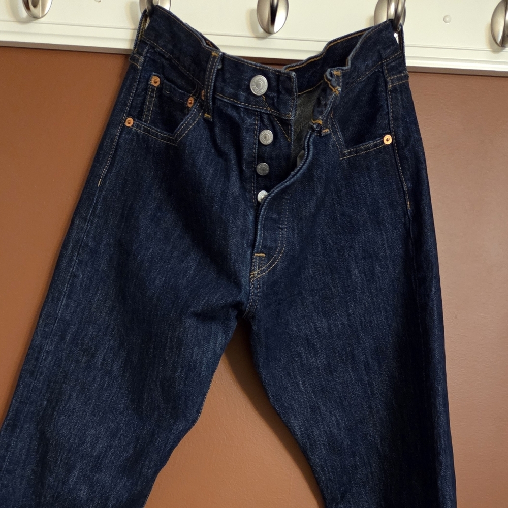 Levi’s 501 Original Button Fly Dark Wash Jeans W31 L30 Classic Straight Denim